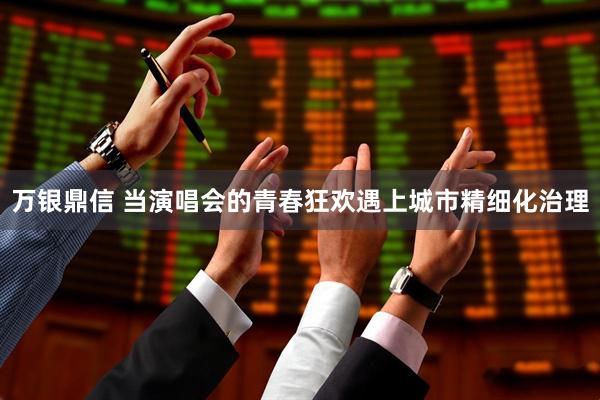 万银鼎信 当演唱会的青春狂欢遇上城市精细化治理